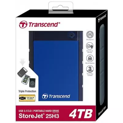 Внешний жесткий диск 2.5" 4TB Transcend (TS4TSJ25H3B) - 3