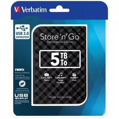 Внешний жесткий диск 2.5" 5TB Verbatim (53227) - 3