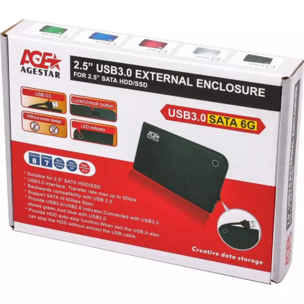 Карман внешний AgeStar 3UB 2A14 (Black) - 1 Карман внешний AgeStar 3UB 2A14 (Black) - 1