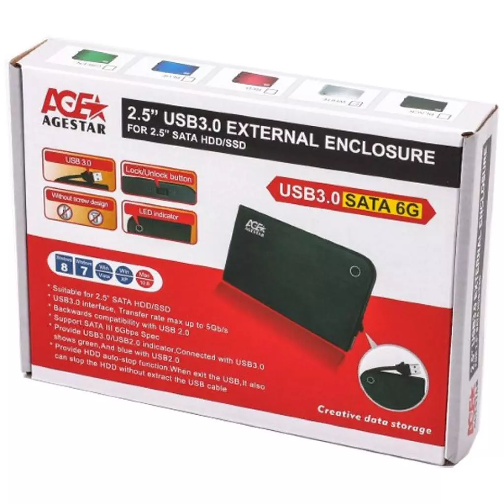 Карман внешний AgeStar 3UB 2O8 (Black) - 1 Карман внешний AgeStar 3UB 2O8 (Black) - 1