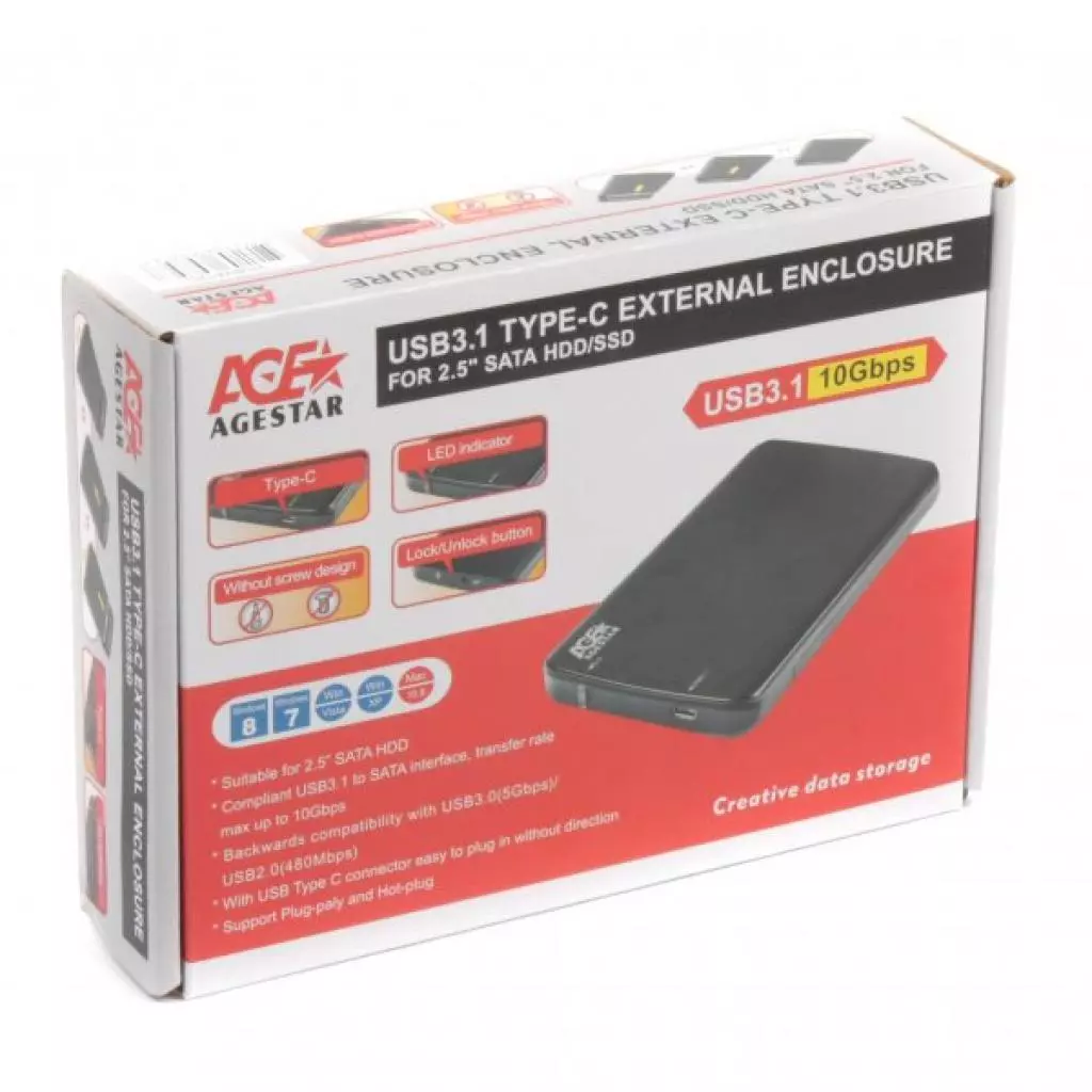 Карман внешний AgeStar 31UB2A12C (Black) - 2 Карман внешний AgeStar 31UB2A12C (Black) - 2