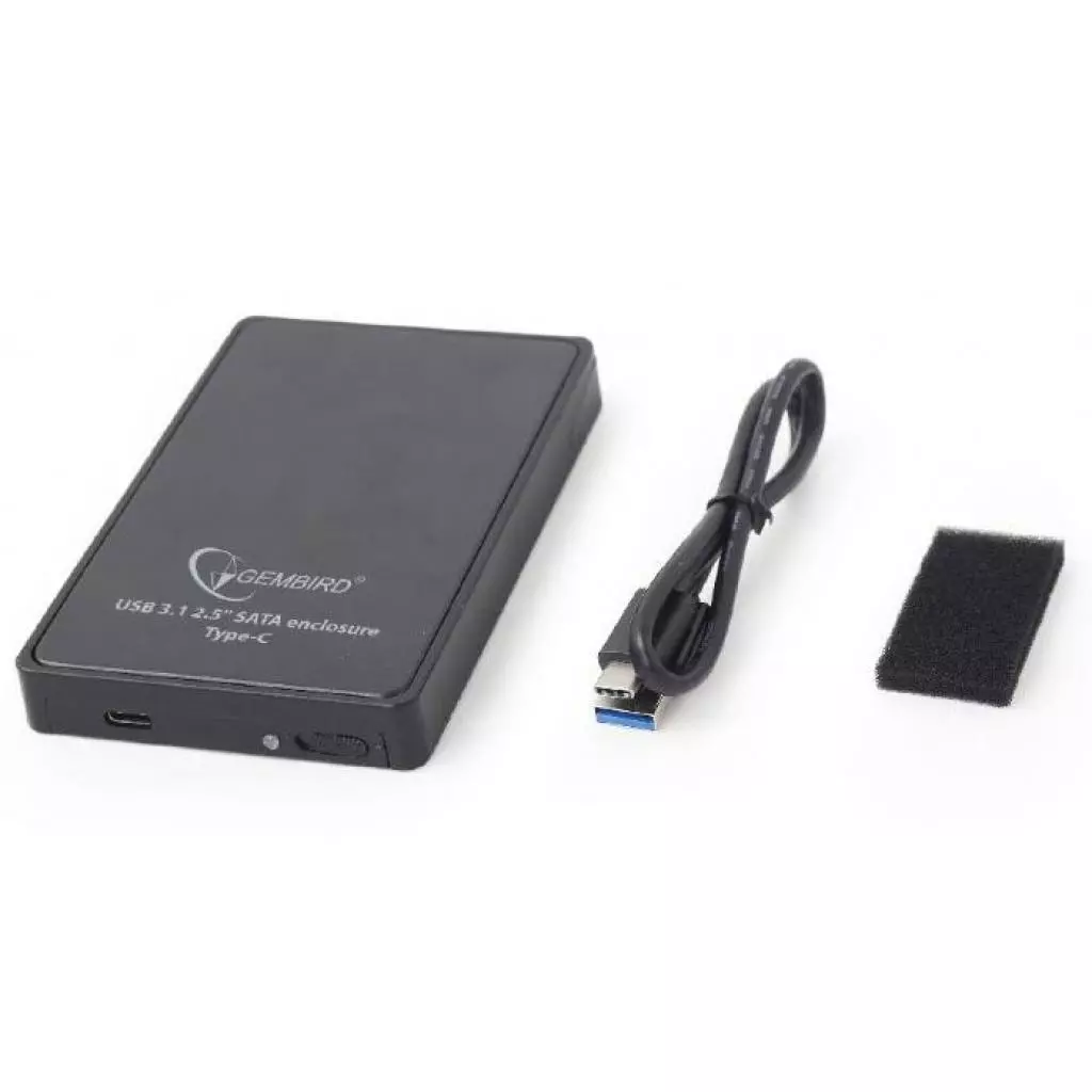 Карман внешний Gembird 2.5", USB3.1,Type-C, черный (EE2-U31S-1) - 6