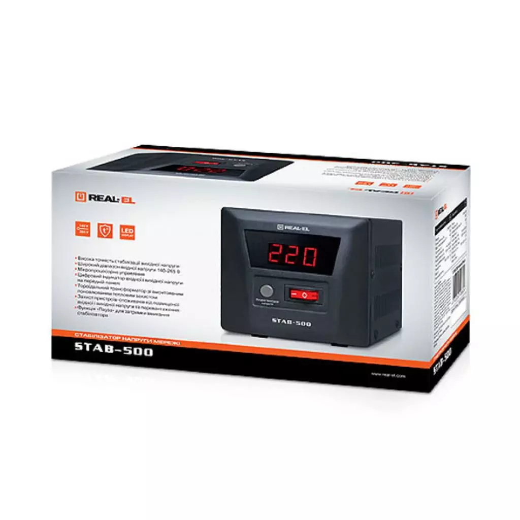 Стабилизатор REAL-EL STAB-500 (EL122400002) - 3 Стабилизатор REAL-EL STAB-500 (EL122400002) - 3