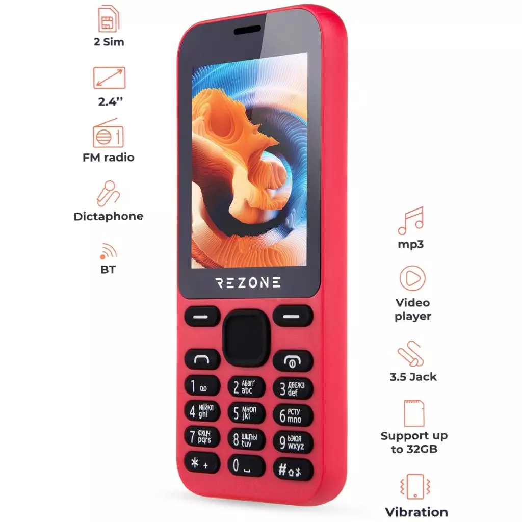 Мобильный телефон Rezone A240 Experience Red - 1 Мобильный телефон Rezone A240 Experience Red - 1