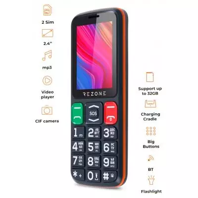 Мобильный телефон Rezone S240 Age Black Orange - 1