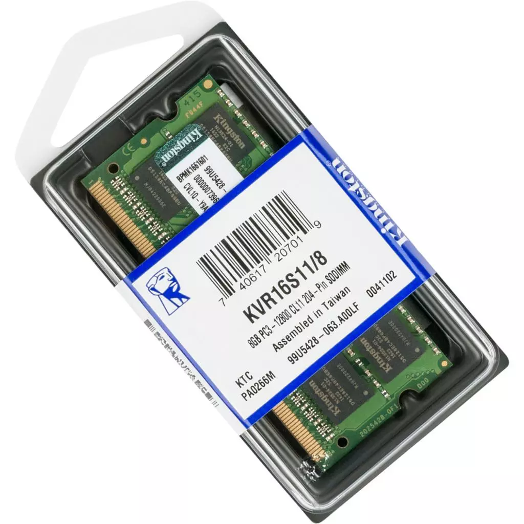 Модуль памяти для ноутбука SoDIMM DDR3 8GB 1600 MHz Kingston (KVR16S11/8) - 4 Модуль памяти для ноутбука SoDIMM DDR3 8GB 1600 MHz Kingston (KVR16S11/8) - 4