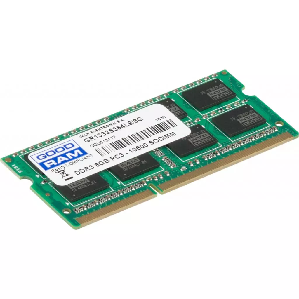 Модуль памяти для ноутбука SoDIMM DDR3 8GB 1333 MHz Goodram (GR1333S364L9/8G) - 1