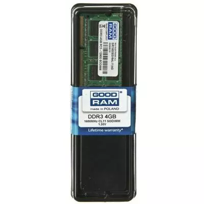 Модуль памяти для ноутбука SoDIMM DDR3L 4GB 1600 MHz Goodram (GR1600S3V64L11S/4G) - 1