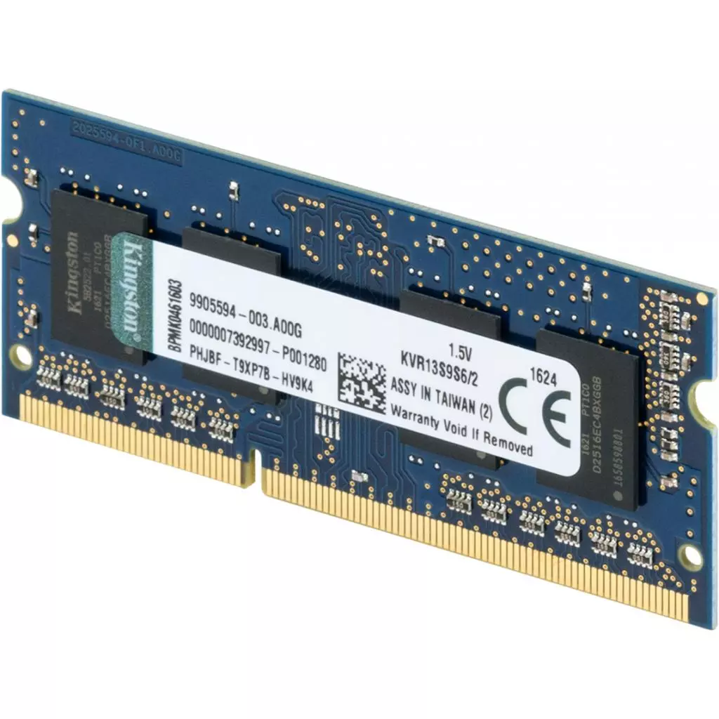 Модуль памяти для ноутбука SoDIMM DDR3 2GB 1333 MHz Kingston (KVR13S9S6/2) - 2