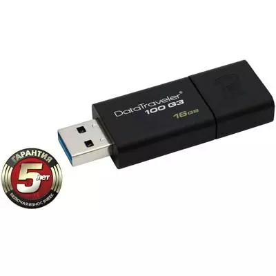 USB флеш накопитель Kingston 16Gb DataTraveler 100 Generation 3 USB3.0 (DT100G3/16GB) - 1 USB флеш накопитель Kingston 16Gb DataTraveler 100 Generation 3 USB3.0 (DT100G3/16GB) - 1