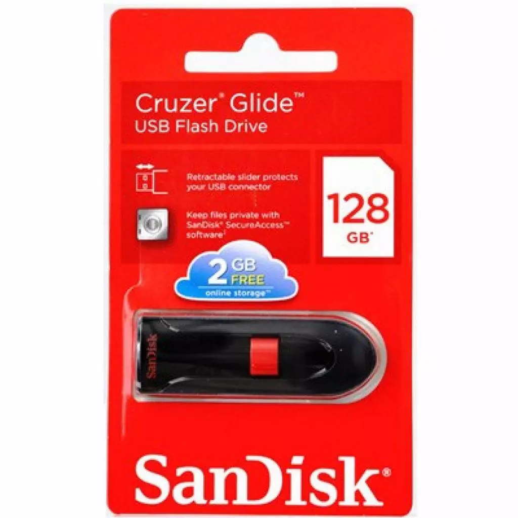 USB флеш накопитель SanDisk 128Gb Cruzer Glide (SDCZ60-128G-B35) - 2 USB флеш накопитель SanDisk 128Gb Cruzer Glide (SDCZ60-128G-B35) - 2