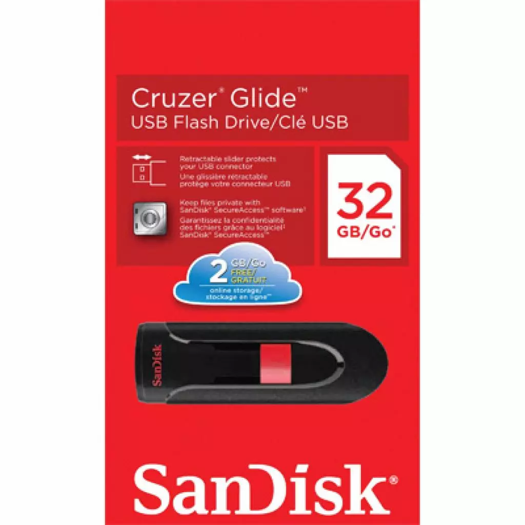 USB флеш накопитель SanDisk 32Gb Cruzer Glide (SDCZ60-032G-B35) - 2 USB флеш накопитель SanDisk 32Gb Cruzer Glide (SDCZ60-032G-B35) - 2