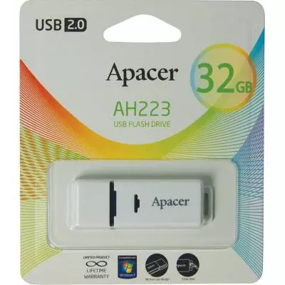 USB флеш накопитель Apacer 32GB AH223 Gray RP USB2.0 (AP32GAH223W-1) - 2