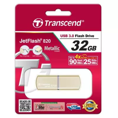 USB флеш накопитель Transcend JetFlash 820, Gold Plating, USB 3.0 (TS32GJF820G) - 4