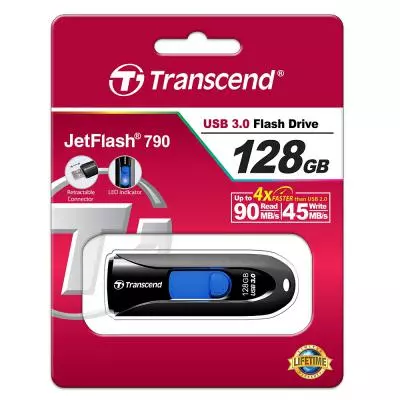 USB флеш накопитель Transcend 128GB JetFlash 790 Black USB 3.0 (TS128GJF790K) - 4 USB флеш накопитель Transcend 128GB JetFlash 790 Black USB 3.0 (TS128GJF790K) - 4