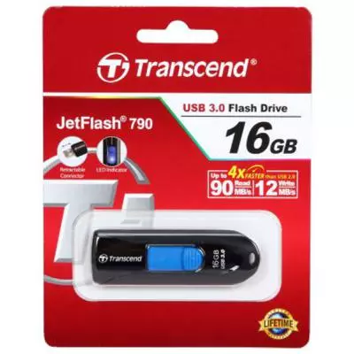 USB флеш накопитель Transcend 16GB JetFlash 790 USB 3.0 (TS16GJF790K) - 4 USB флеш накопитель Transcend 16GB JetFlash 790 USB 3.0 (TS16GJF790K) - 4
