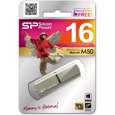 USB флеш накопитель Silicon Power 16GB MARVEL M50 USB 3.0 (SP016GBUF3M50V1C) - 2