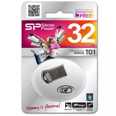 USB флеш накопитель Silicon Power 32GB Touch T01 Black (SP032GBUF2T01V3K) - 3