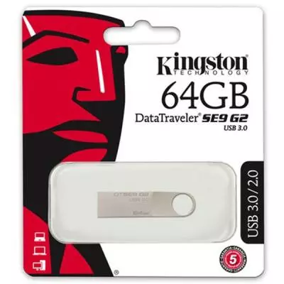 USB флеш накопитель Kingston 64GB DTSE9 G2 Metal Silver USB 3.0 (DTSE9G2/64GB) - 3 USB флеш накопитель Kingston 64GB DTSE9 G2 Metal Silver USB 3.0 (DTSE9G2/64GB) - 3
