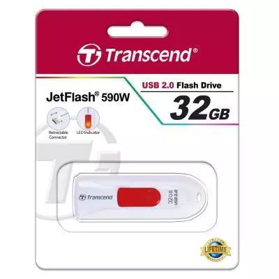 USB флеш накопитель Transcend 32GB JetFlash 590 White USB 2.0 (TS32GJF590W) - 4 USB флеш накопитель Transcend 32GB JetFlash 590 White USB 2.0 (TS32GJF590W) - 4