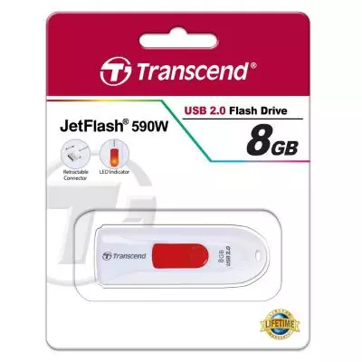 USB флеш накопитель Transcend 8Gb JetFlash 590 White USB 2.0 (TS8GJF590W) - 4 USB флеш накопитель Transcend 8Gb JetFlash 590 White USB 2.0 (TS8GJF590W) - 4
