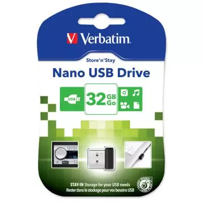 USB флеш накопитель Verbatim 32GB Store 'n' Stay NANO USB 2.0 (98130) - 2 USB флеш накопитель Verbatim 32GB Store 'n' Stay NANO USB 2.0 (98130) - 2