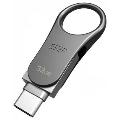 USB флеш накопитель Silicon Power 32GB Mobile C80 Silver USB 3.2 (SP032GBUC3C80V1S) - 1 USB флеш накопитель Silicon Power 32GB Mobile C80 Silver USB 3.2 (SP032GBUC3C80V1S) - 1