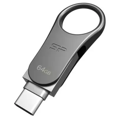 USB флеш накопитель Silicon Power 64GB Mobile C80 Silver USB 3.2 (SP064GBUC3C80V1S) - 1 USB флеш накопитель Silicon Power 64GB Mobile C80 Silver USB 3.2 (SP064GBUC3C80V1S) - 1