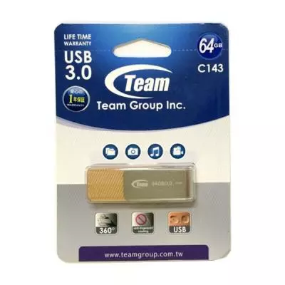 USB флеш накопитель Team 64GB C143 Brown USB 3.0 (TC143364GN01) - 1 USB флеш накопитель Team 64GB C143 Brown USB 3.0 (TC143364GN01) - 1