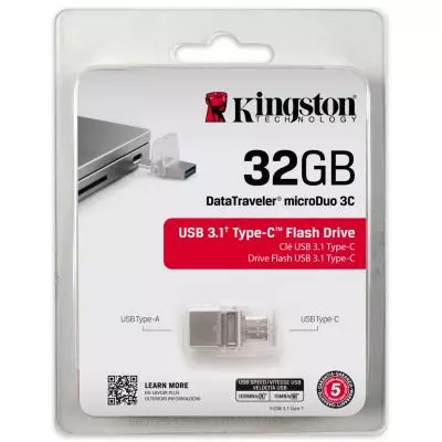 USB флеш накопитель Kingston 32GB DataTraveler microDuo 3C USB 3.1 (DTDUO3C/32GB) - 6 USB флеш накопитель Kingston 32GB DataTraveler microDuo 3C USB 3.1 (DTDUO3C/32GB) - 6