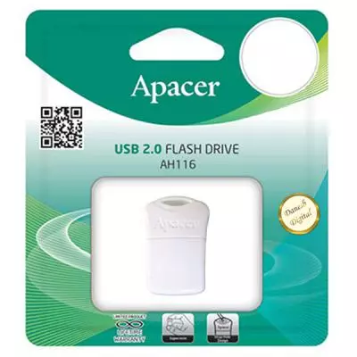 USB флеш накопитель Apacer 16GB AH116 White USB 2.0 (AP16GAH116W-1) - 2 USB флеш накопитель Apacer 16GB AH116 White USB 2.0 (AP16GAH116W-1) - 2