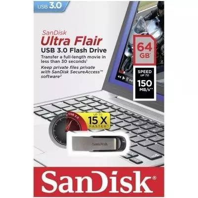 USB флеш накопитель SanDisk 64GB Flair USB 3.0 (SDCZ73-064G-G46) - 4 USB флеш накопитель SanDisk 64GB Flair USB 3.0 (SDCZ73-064G-G46) - 4