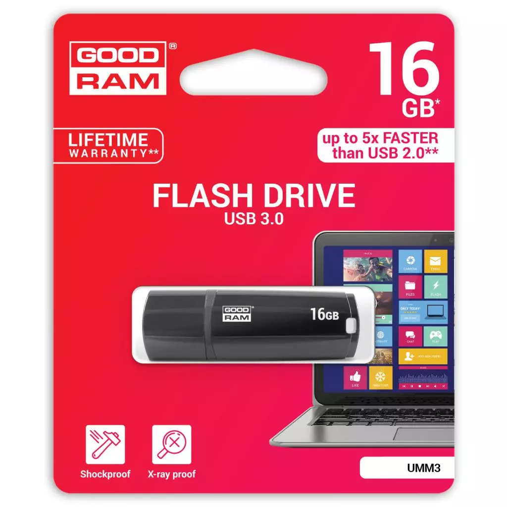 USB флеш накопитель Goodram 16GB UMM3 Mimic Black USB 3.0 (UMM3-0160K0R11) - 4 USB флеш накопитель Goodram 16GB UMM3 Mimic Black USB 3.0 (UMM3-0160K0R11) - 4