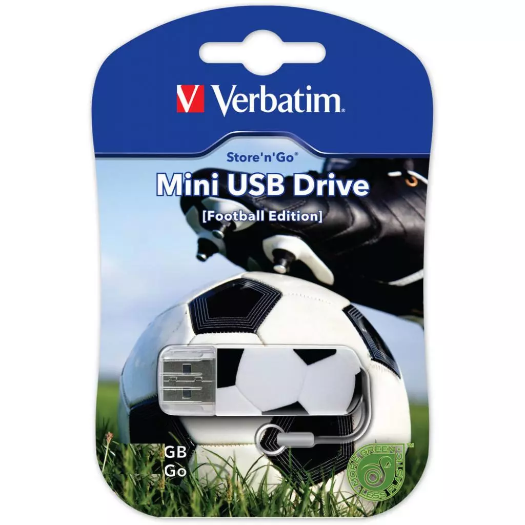 USB флеш накопитель Verbatim 32GB STORE'N'GO MINI FOOTBALL USB 2.0 (49889) - 2