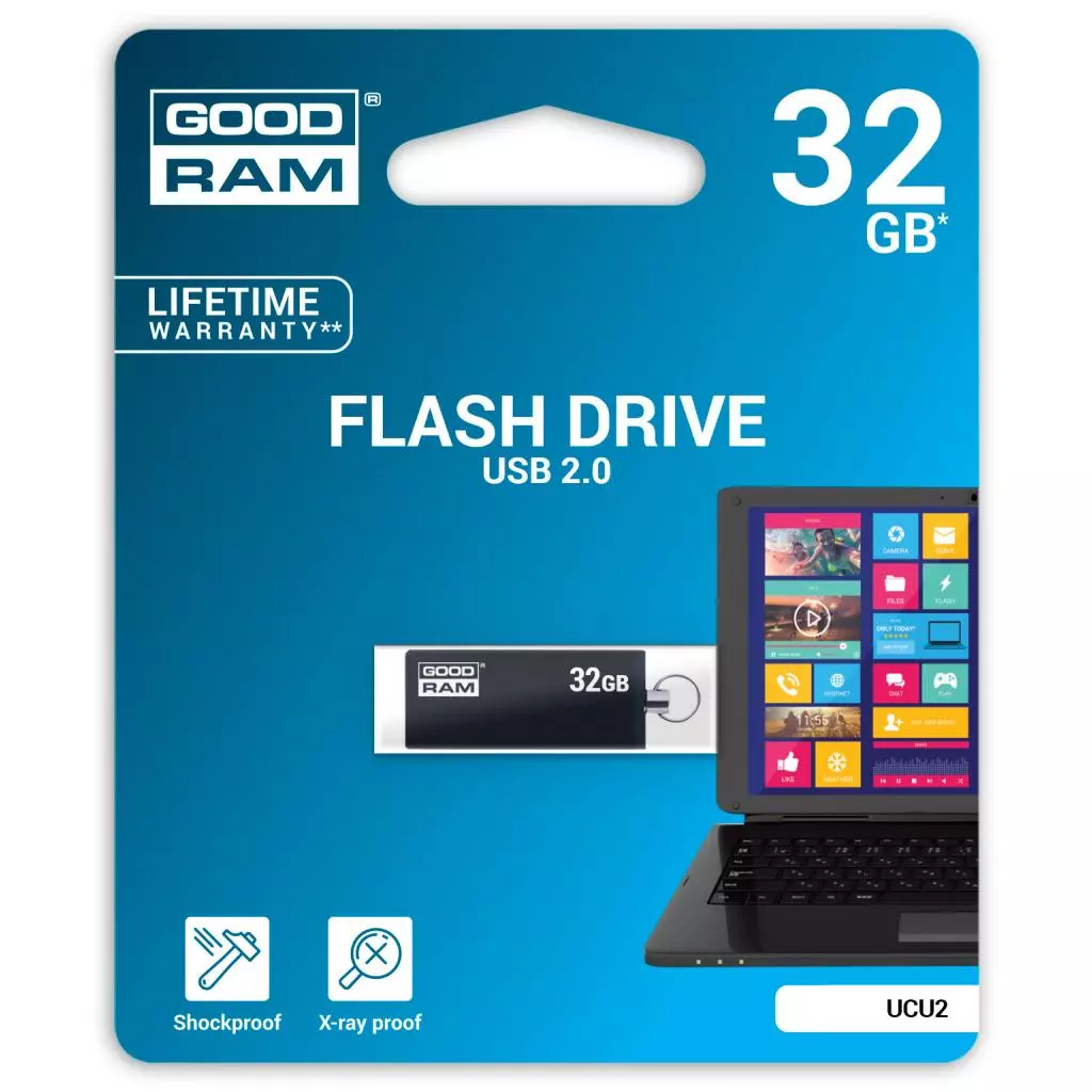 USB флеш накопитель Goodram 32GB Cube Black USB 2.0 (UCU2-0320K0R11) - 2 USB флеш накопитель Goodram 32GB Cube Black USB 2.0 (UCU2-0320K0R11) - 2