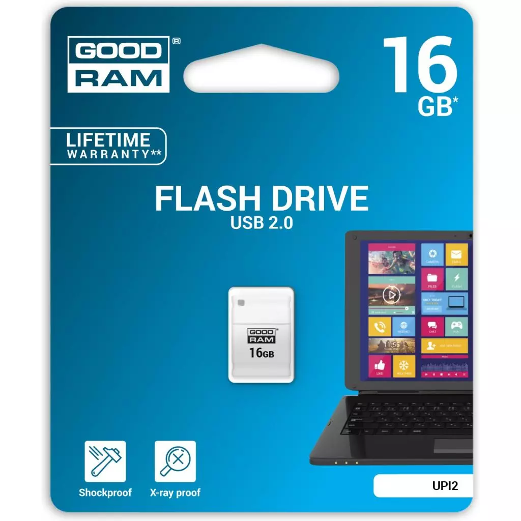USB флеш накопитель Goodram 16GB Piccolo White USB 2.0 (UPI2-0160W0R11) - 2 USB флеш накопитель Goodram 16GB Piccolo White USB 2.0 (UPI2-0160W0R11) - 2