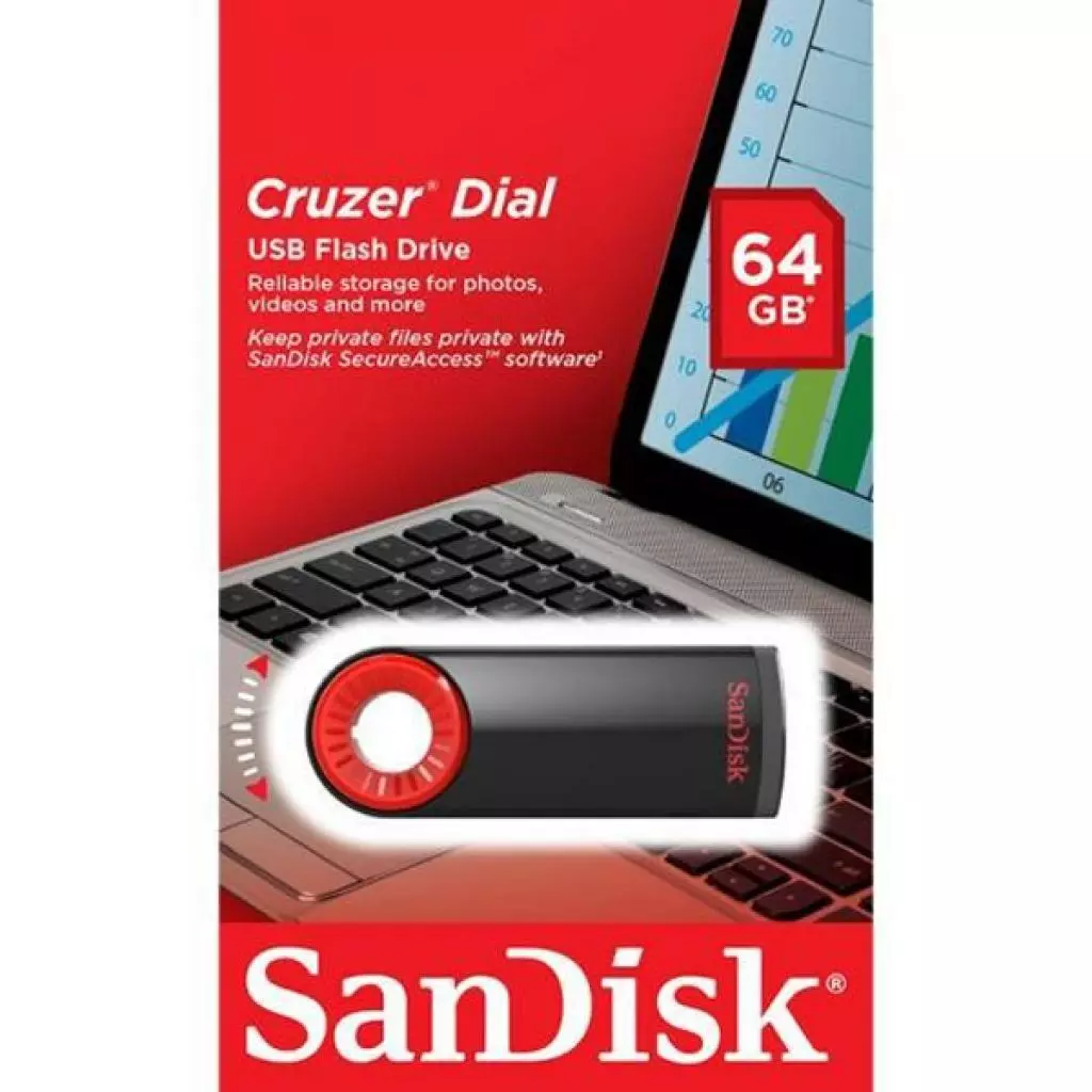 USB флеш накопитель SanDisk 64GB Cruzer Dial USB 2.0 (SDCZ57-064G-B35) - 5