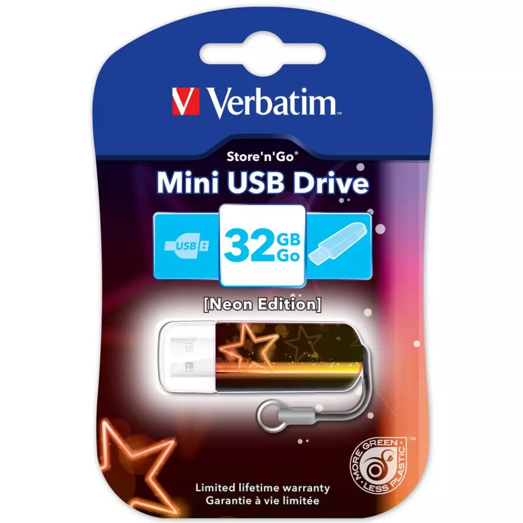 USB флеш накопитель Verbatim 32GB Store 'n' Go Mini Neon USB 2.0 (49388) - 1