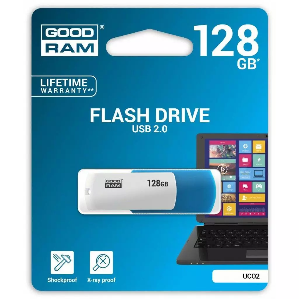 USB флеш накопитель Goodram 128GB UCO2 Colour Mix USB 2.0 (UCO2-1280MXR11) - 2 USB флеш накопитель Goodram 128GB UCO2 Colour Mix USB 2.0 (UCO2-1280MXR11) - 2