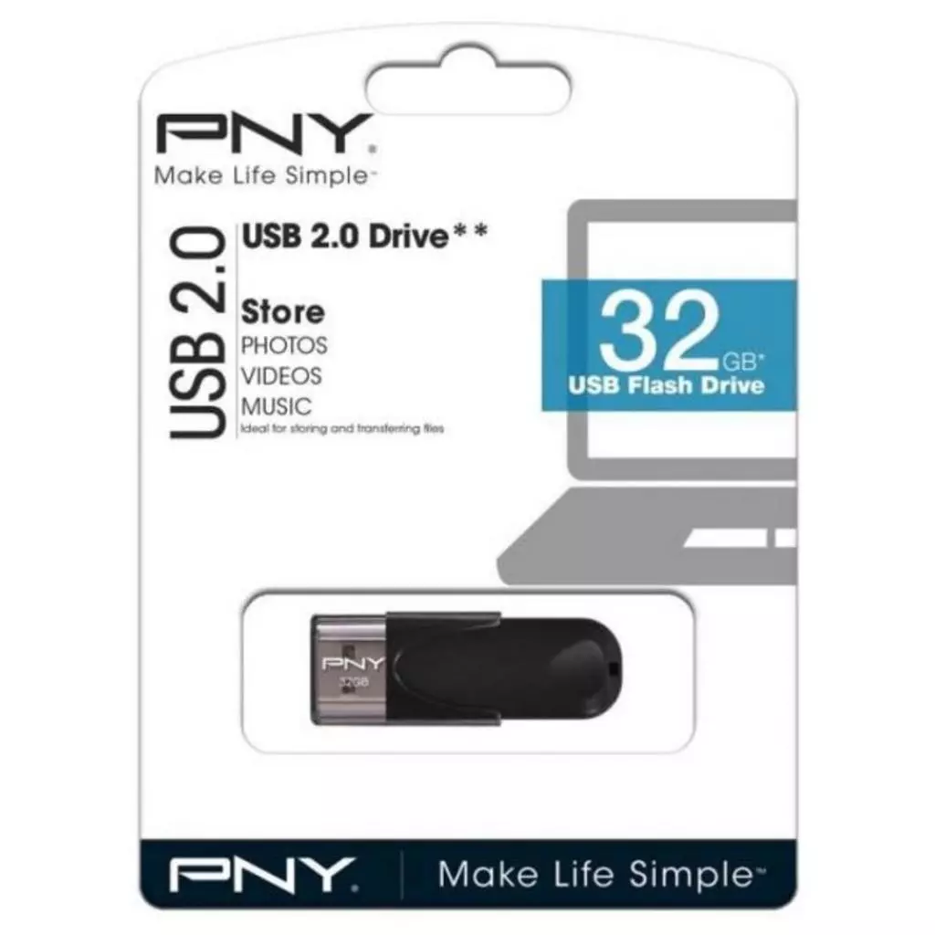 USB флеш накопитель PNY flash 32GB Attache4 Black USB 2.0 (FD32GATT4-EF) - 3 USB флеш накопитель PNY flash 32GB Attache4 Black USB 2.0 (FD32GATT4-EF) - 3