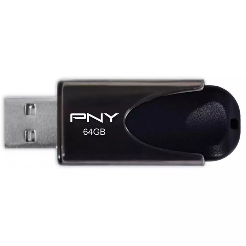 USB флеш накопитель PNY flash 64GB Attache4 Black USB 2.0 (FD64GATT4-EF) - 1