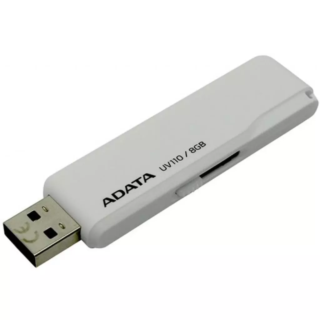 USB флеш накопитель ADATA 8GB DashDrive UV110 White USB 2.0 (AUV110-8G-RWH) - 2 USB флеш накопитель ADATA 8GB DashDrive UV110 White USB 2.0 (AUV110-8G-RWH) - 2