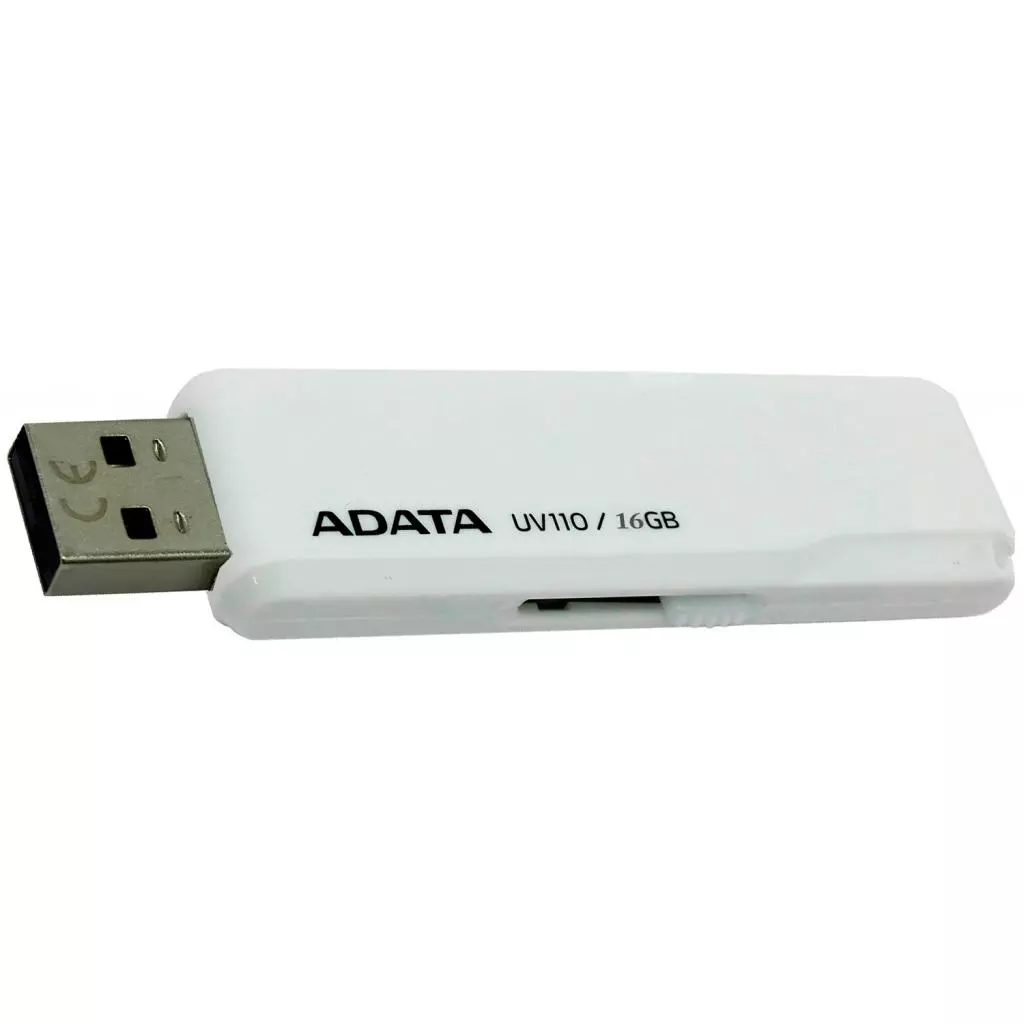 USB флеш накопитель ADATA 16GB UV110 White USB 2.0 (AUV110-16G-RWH) - 2 USB флеш накопитель ADATA 16GB UV110 White USB 2.0 (AUV110-16G-RWH) - 2