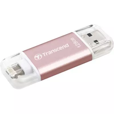 USB флеш накопитель Transcend 128GB JetDrive Go 300 Rose Gold USB 3.1/Lightning (TS128GJDG300R) - 1