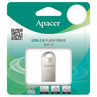 USB флеш накопитель Apacer 32GB AH117 Silver USB 2.0 (AP32GAH117S-1) - 4