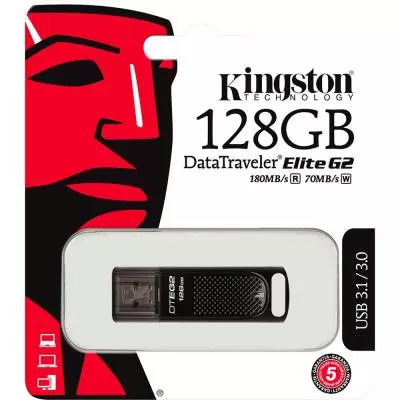 USB флеш накопитель Kingston 128GB DataTraveler Elite G2 Meta Black USB 3.1 (DTEG2/128GB) - 4 USB флеш накопитель Kingston 128GB DataTraveler Elite G2 Meta Black USB 3.1 (DTEG2/128GB) - 4