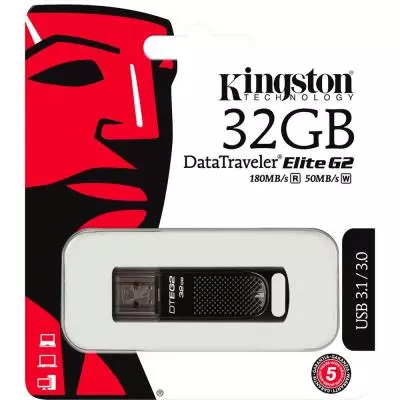USB флеш накопитель Kingston 32GB DataTraveler Elite G2 Metal Black USB 3.1 (DTEG2/32GB) - 4