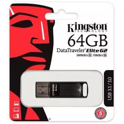 USB флеш накопитель Kingston 64GB DataTraveler Elite G2 Metal Black USB 3.1 (DTEG2/64GB) - 4