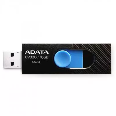 USB флеш накопитель ADATA 16GB UV320 Black/Blue USB 3.1 (AUV320-16G-RBKBL) - 1