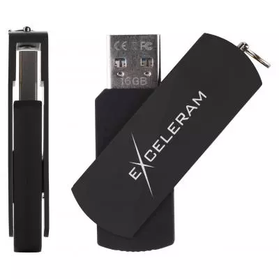 USB флеш накопитель eXceleram 16GB P2 Series Black/Black USB 3.1 Gen 1 (EXP2U3BB16) - 3